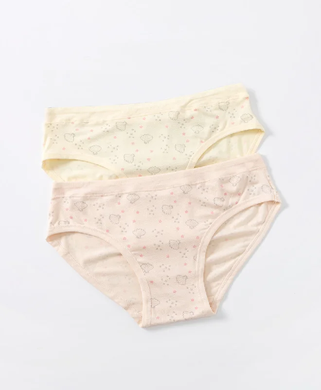 Friends and Family Sale Viscose Seashell Graphic Mini Panties 2pcs Set