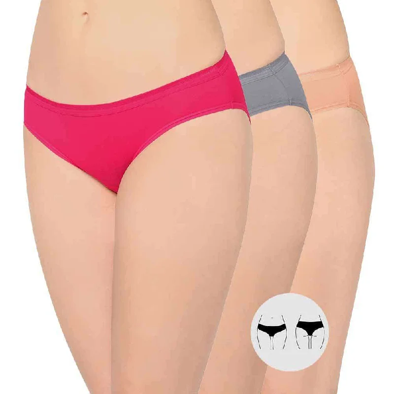 Final Sale Cotton Low Waist Medium Coverage Everyday Wear Pack of 3  Bikini Panty