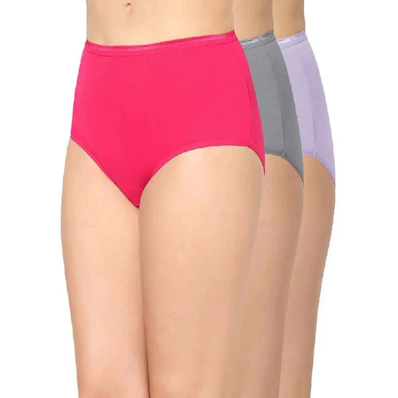Weekend Savings Sensation Cotton High Waist Full Coverage Everyday Wear Pack of 3  Full Brief Panty