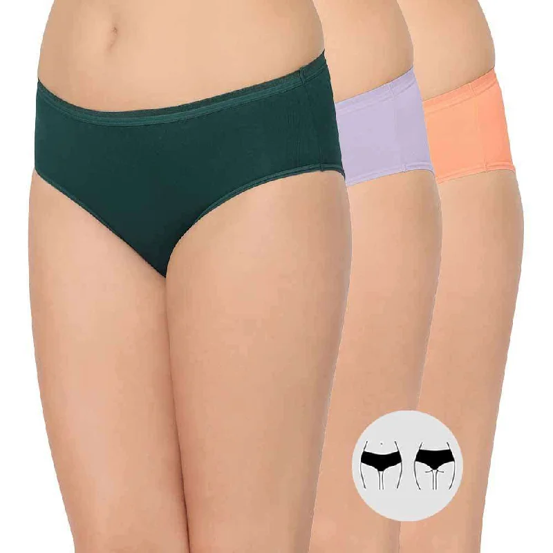 Steals and Deals Cotton Mid Waist Medium Coverage Everyday Wear Pack of 3  Hipster Panty