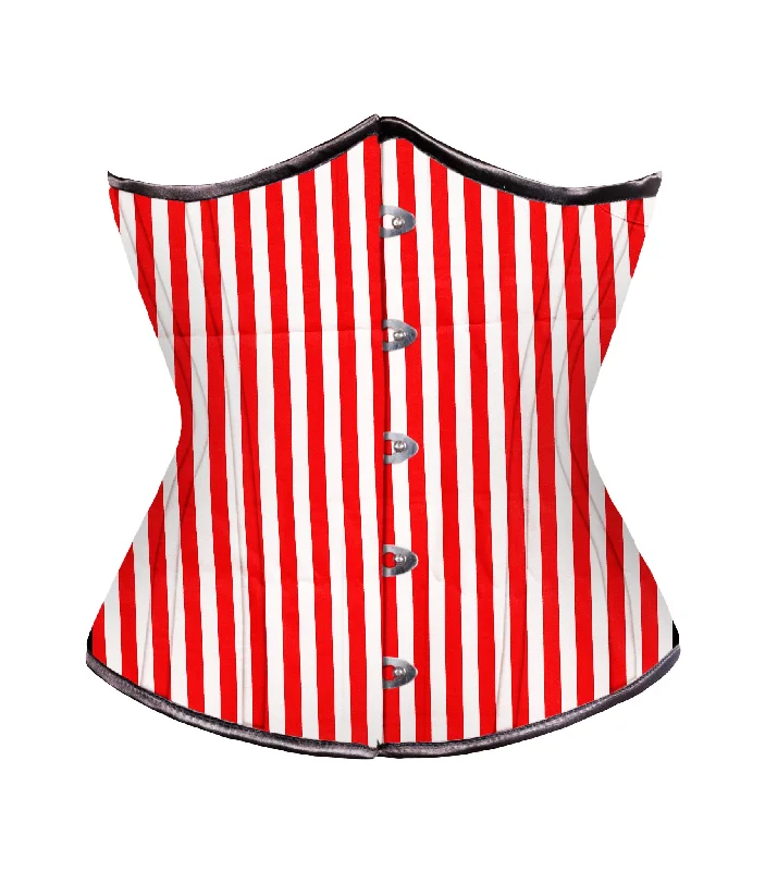 Weekend Deals That Please Red White Strip waist reducing  underbust corset