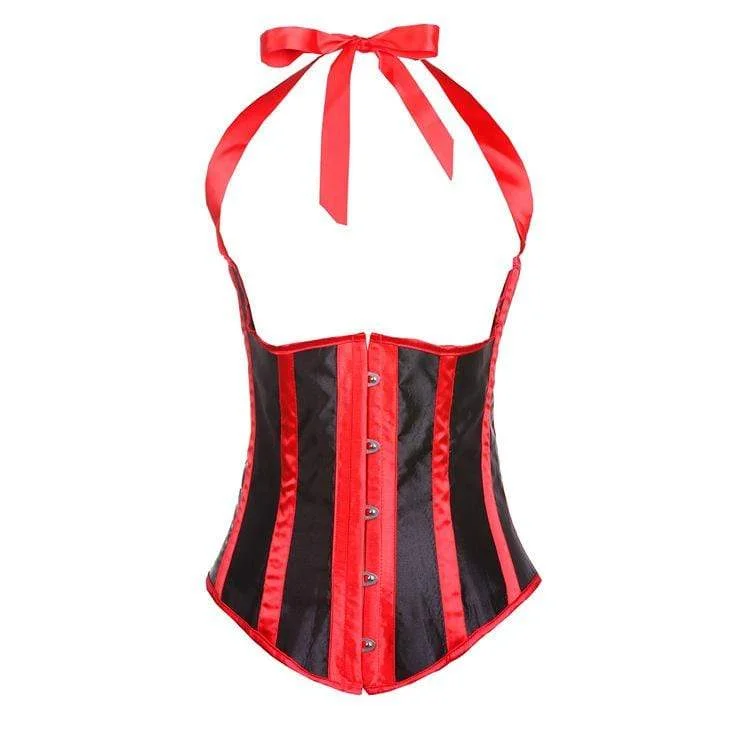 Seasonal Sale Women's Gothic Contrast color Striped Halter Underbust Corsets