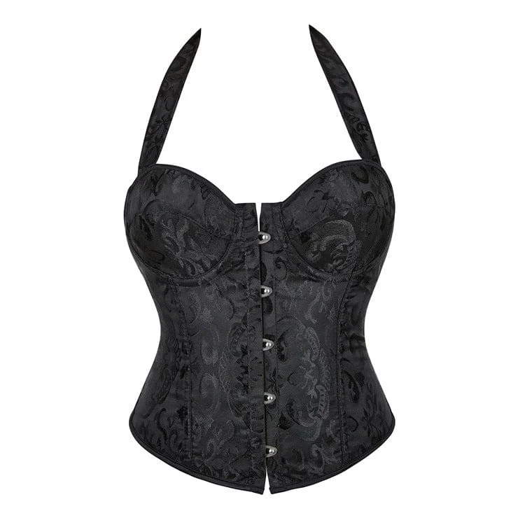 Big Deal Women's Gothic Court Halterneck Overbust Corset