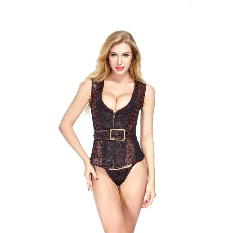 Exclusive Access Women's Gothic Front Zip Belt Underbust Corsets