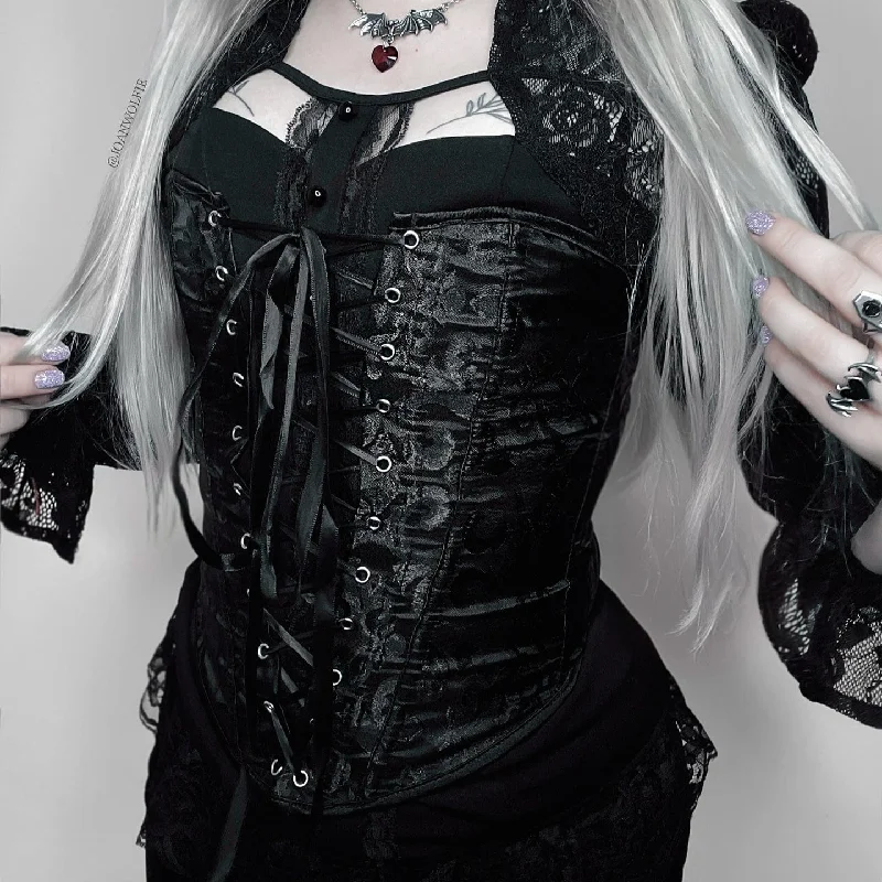 Weekend Deals That Wow Women's Gothic Jacquard Overbust Corset