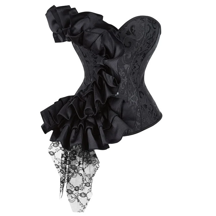 Daily Deals Women's Gothic Ruffled Lace Splice Overbust Corsets