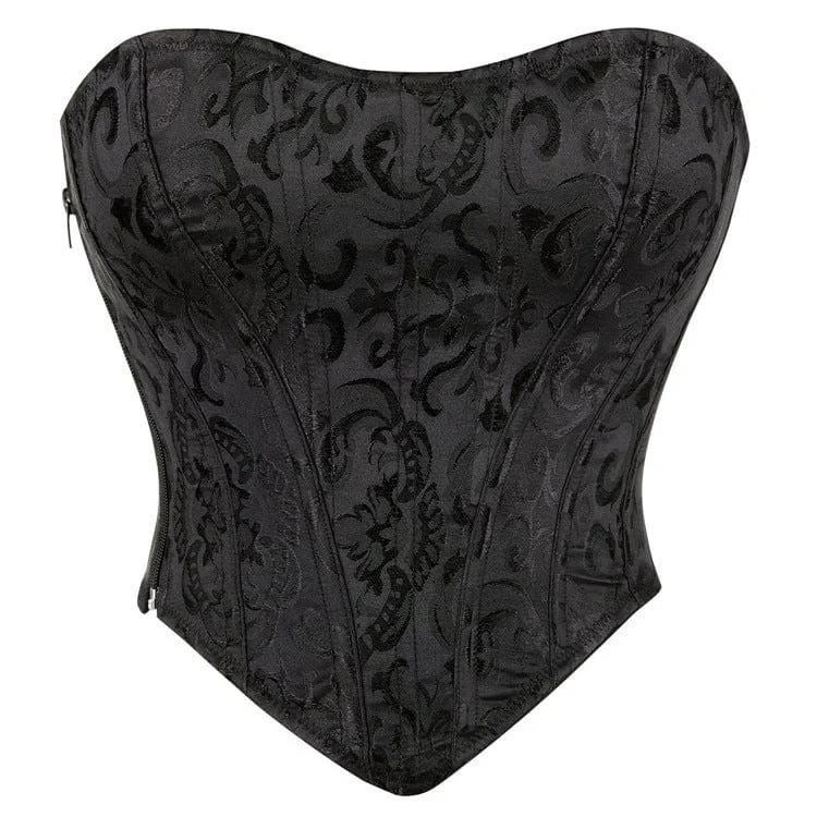 Limited Edition Women's Gothic Strappy Floral Jacquard Overbust Corset