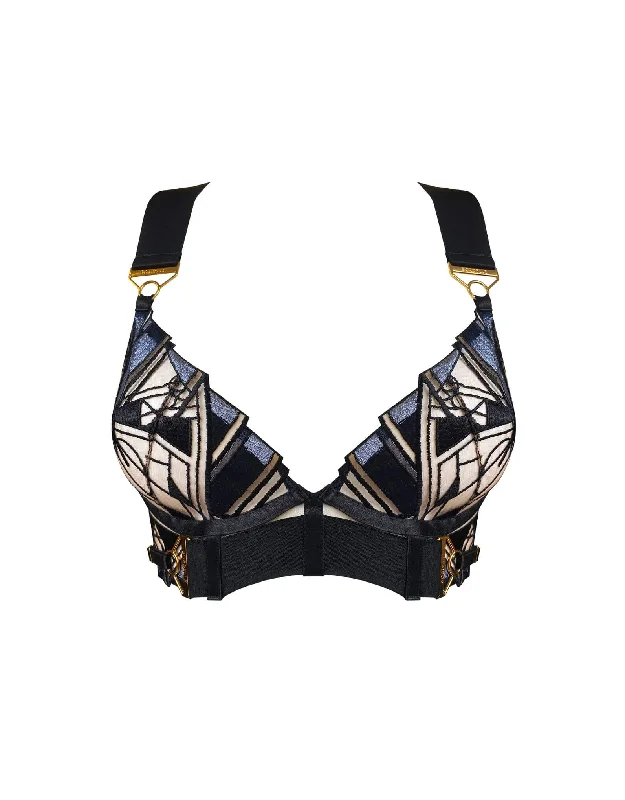 Weekend Discounts to Enjoy Cubism Longline Bra Black