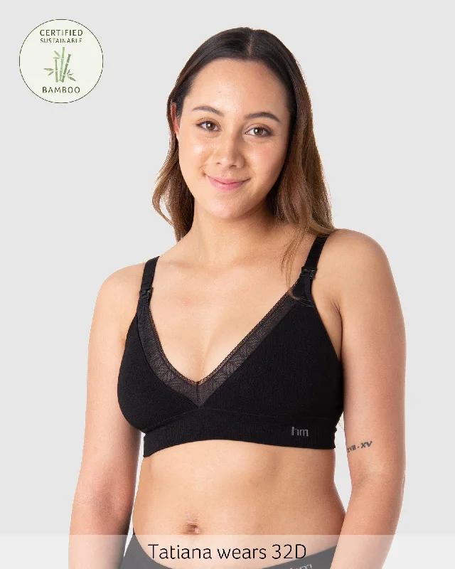 Early Access CARESS SEAMFREE BAMBOO BLACK REGULAR - WIREFREE