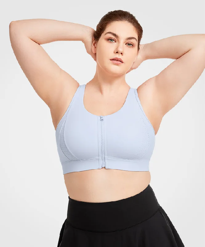 Special Offer Echo Perforated Zip Front Padded Running Bra | Women's High Support Sports Bra Special Offer Echo Perforated Zip Front Padded Running Bra | Women's High Support Sports Bra