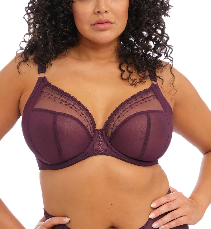 Today Only Elomi Matilda Banded Plunge Underwire Bra (8900) - Wine Diamond