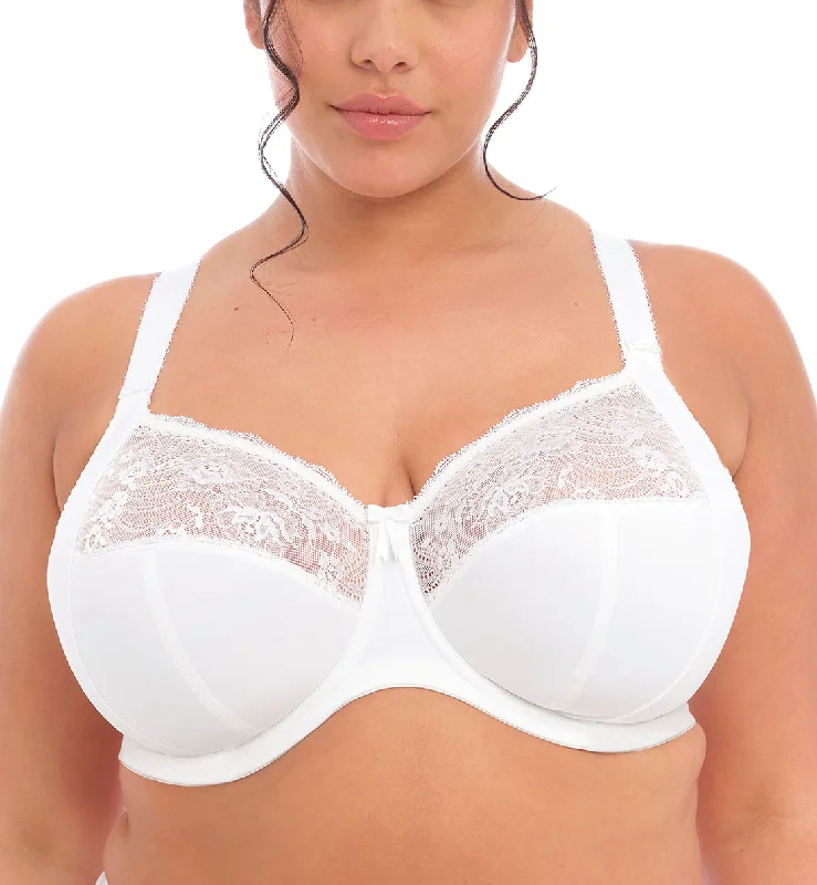 Reduced Price Elomi Morgan Stretch Lace Banded Underwire Bra (4111) - White