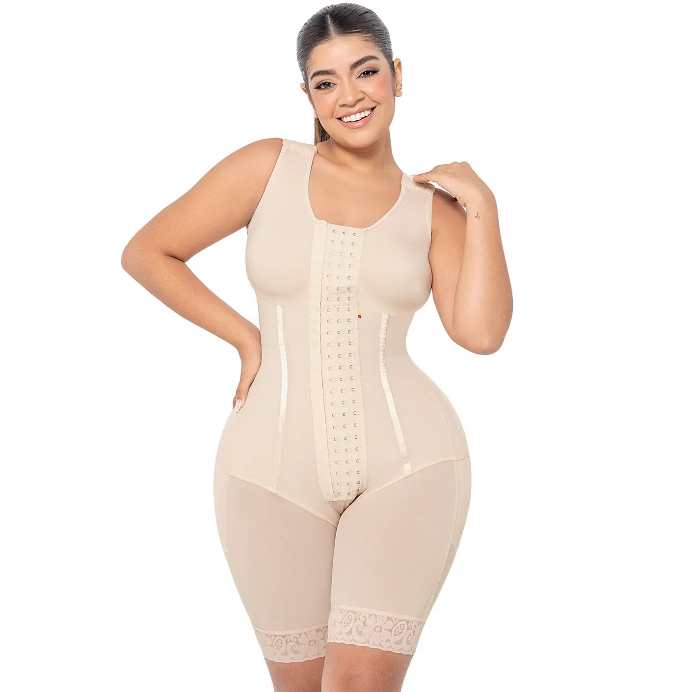New Arrival Tummy Control Shapewear Bodysuit Mid Thigh w/ Built-in Bra Fajas Colombianas MARIAE RXC633V