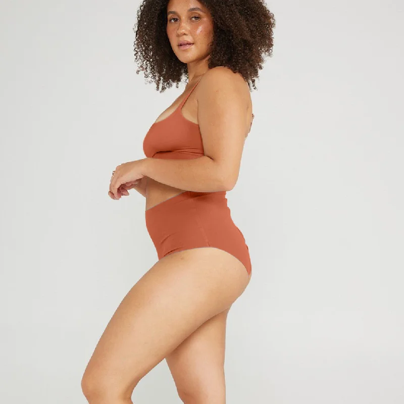 Act Fast High-Rise Bikini - Seamless Cotton - Spice
