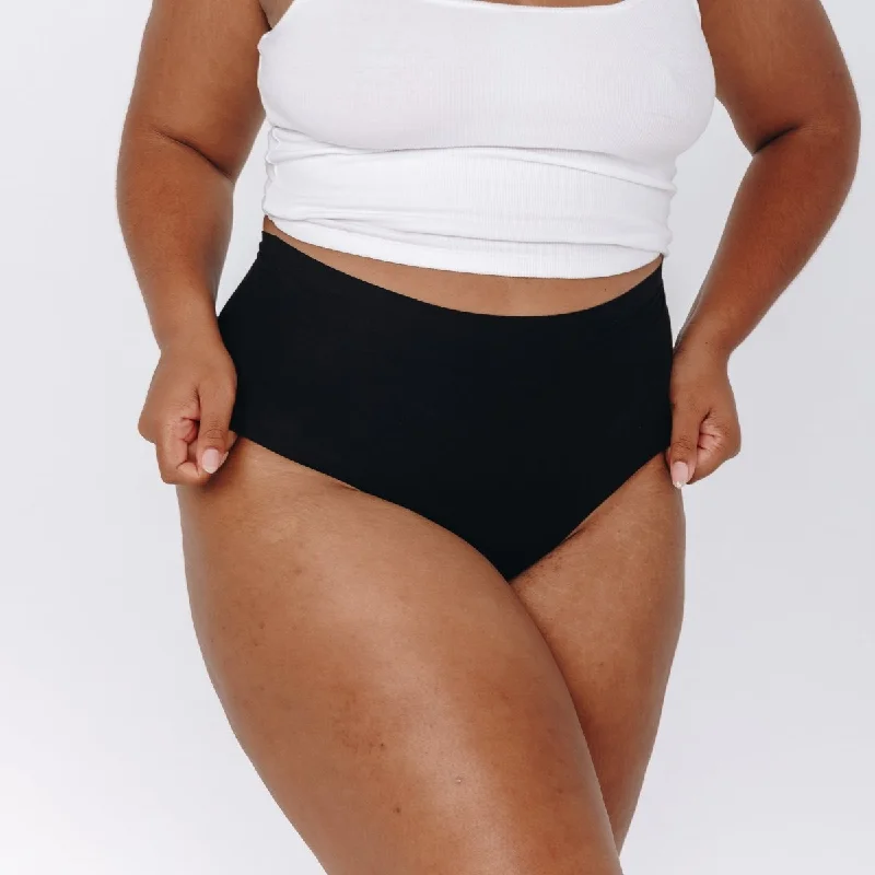 Unbeatable Prices High-Rise Cheeky - Seamless Cotton - Black