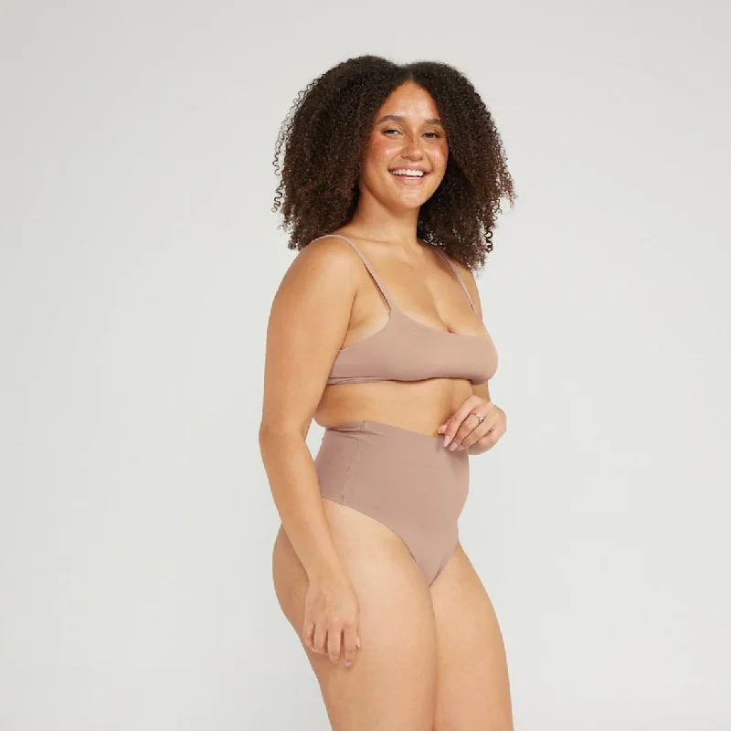 Markdown Madness High-Rise Thong - Seamless Cotton - Latte