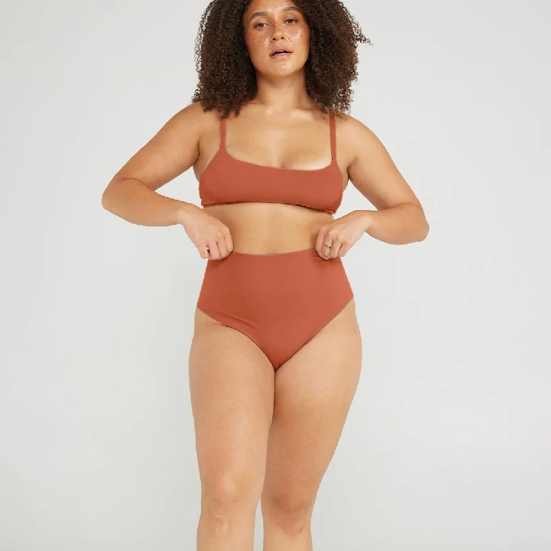 Sneak Peek Sale High-Rise Thong - Seamless Cotton - Spice