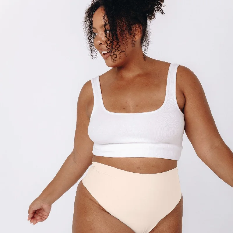 Special Buy High-Rise Thong - Seamless Cotton - Vanilla