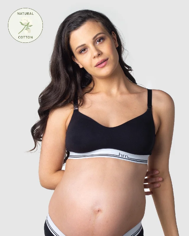 Weekend Deal ICON COTTON BLACK MULTIFIT NURSING BRA - WIREFREE