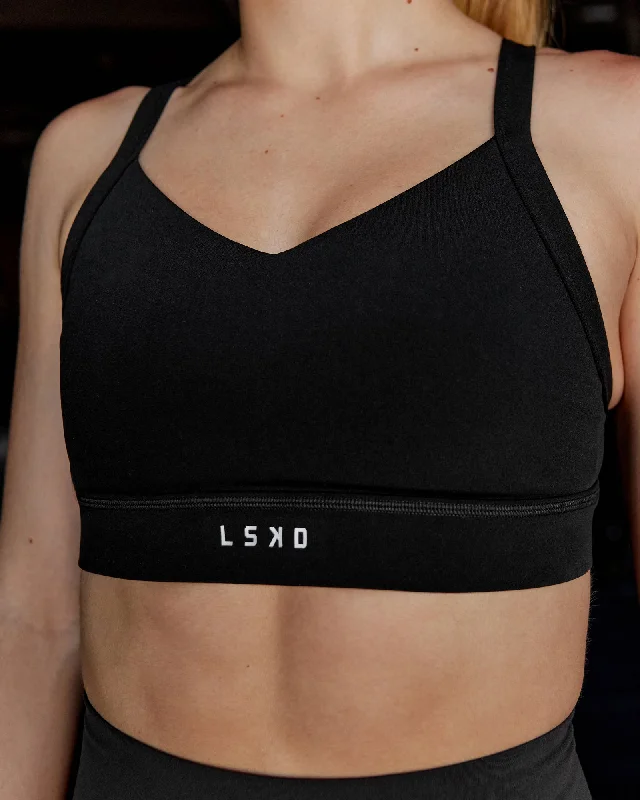 Early Bird Interval Sports Bra - Black
