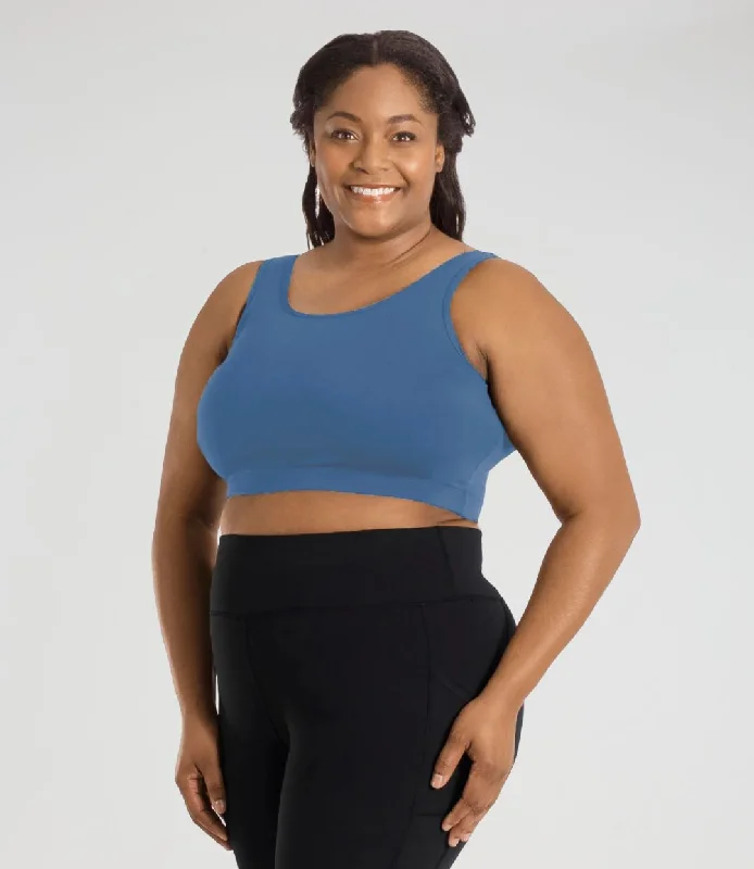 Weekend Specials to Grab JunoStretch Scoop Neck Bra Top Serenity Blue