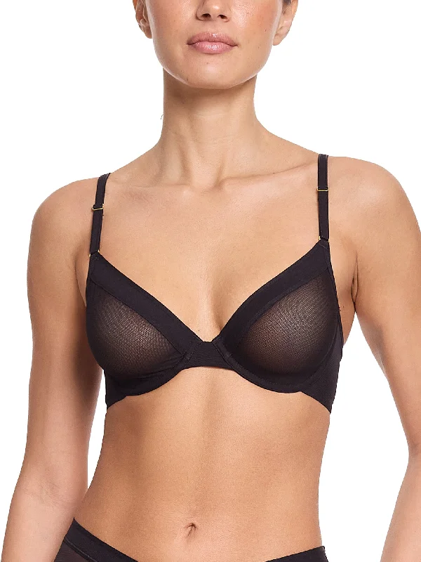 Weekend Bargains to Love Unlined Mesh Underwire Bra Black