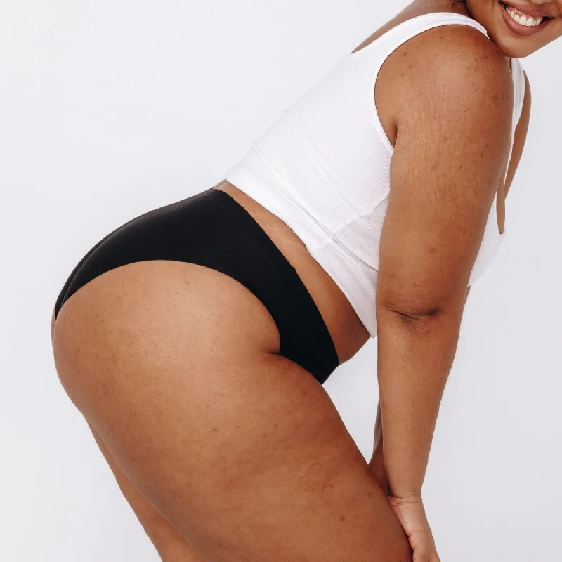 Stock Clearance Mid-Rise Bikini - Seamless Cotton - Black