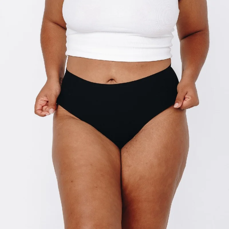 Super Bargain Mid-Rise Cheeky - Seamless Cotton - Black