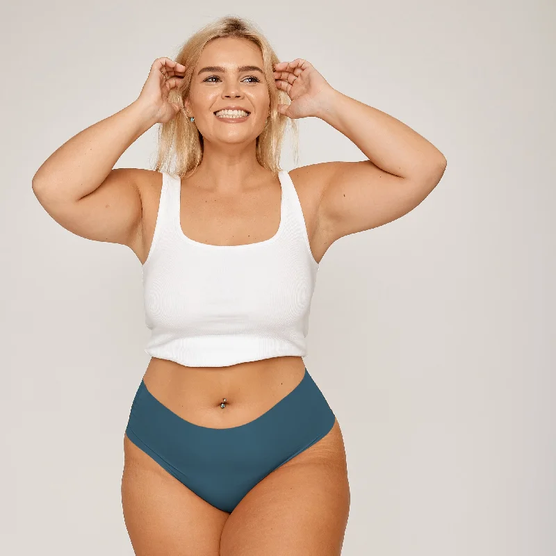Final Clearance Mid-Rise Cheeky - Seamless Ultrasmooth - Neptune