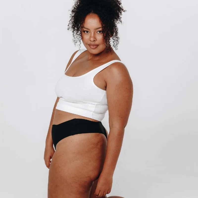 Take Advantage Mid-Rise Thong - Seamless Cotton - Black