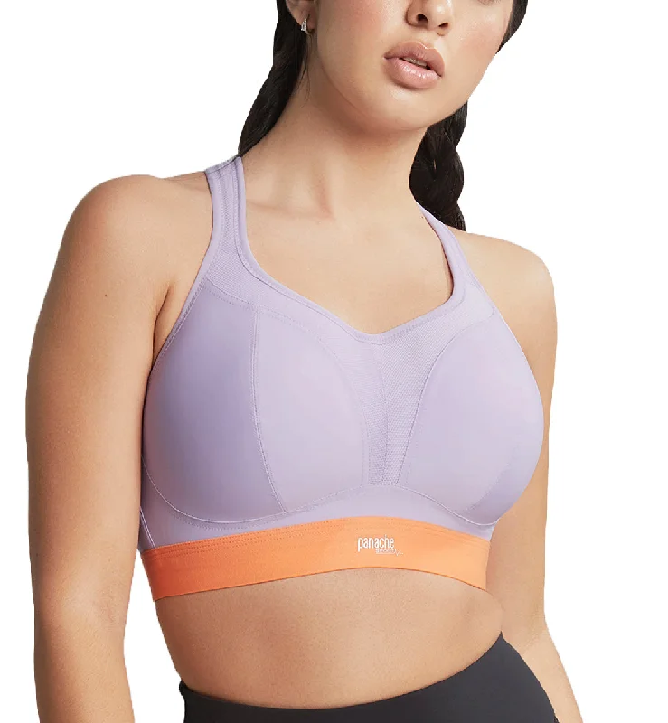 Instant Discount Panache Boundless Racerback Non-Wire Sports Bra (7341) - Lilac/Orange
