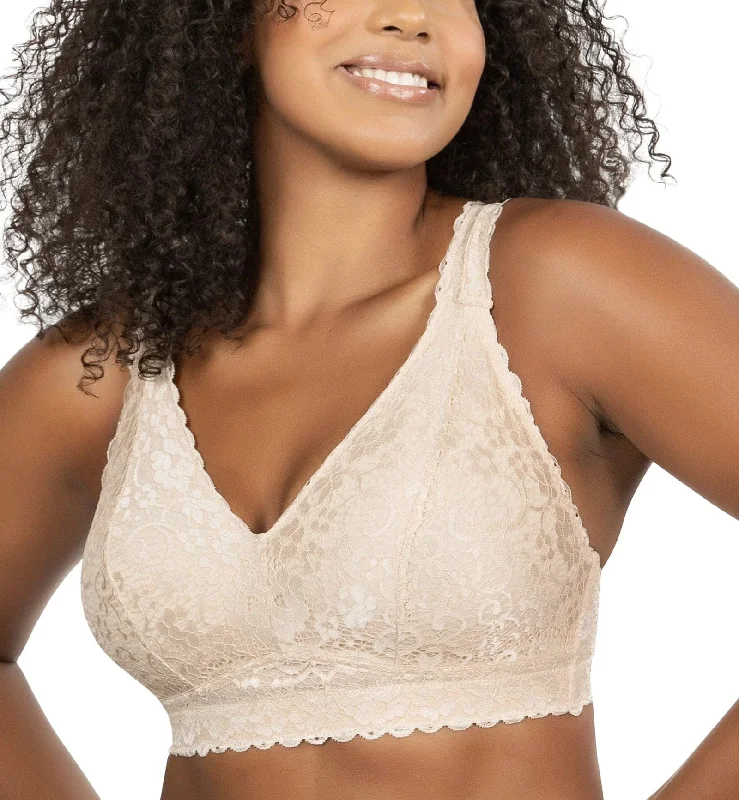 Weekend Savings Extravaganza Parfait Adriana Banded Stretch Lace Wireless Bralette (P5482) - Bare