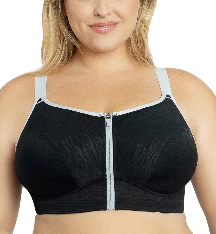 Time-Limited Offer Parfait Wave Wire-free Front Zipper Sports Bra (P6052) - Black