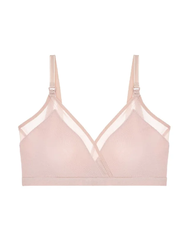 Amazing Deals Mesh Trim Crossover Nursing Bra