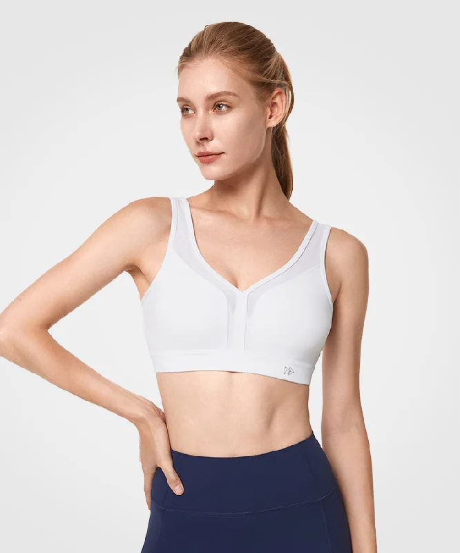 Weekend Deal Power V-Neck Adjustable Padded Running Bra | Women's High Support Sports Bra