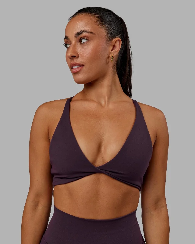 Weekend Discounts You Deserve Progression Sports Bra - Midnight Plum