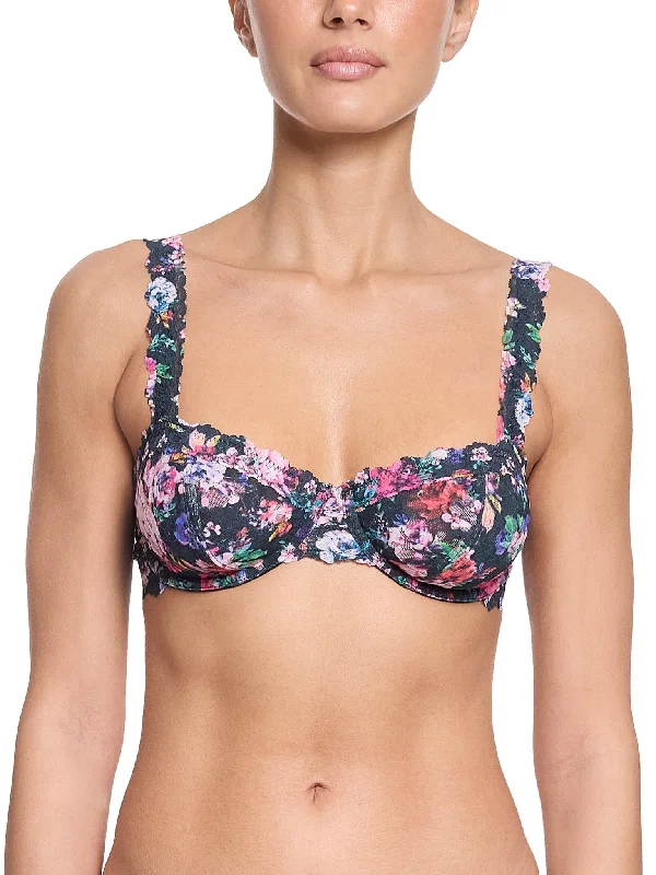 Exclusive Online Offer Signature Lace Balconette Bra Dark Peonies