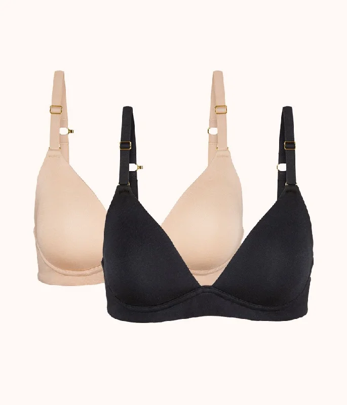 Blowout Deals The All-Day Plunge No-Wire Bra Bundle: Jet Black/Toasted Almond