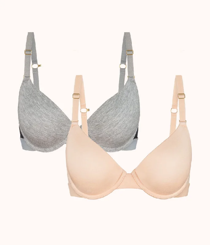 Can't Beat The All-Day T-Shirt Bra Bundle: Toasted Almond/Heather Gray