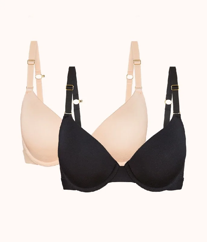 Great Deal The All-Day T-Shirt Bra Bundle: Toasted Almond/Jet Black