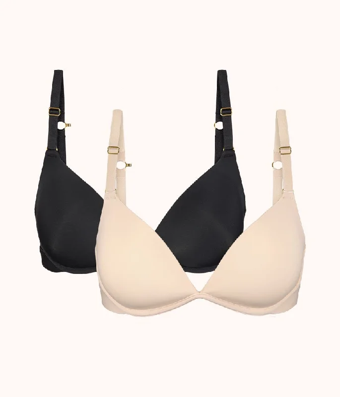 Lowest Rates The Deep V No-Wire Push-Up Bundle: Toasted Almond/Jet Black