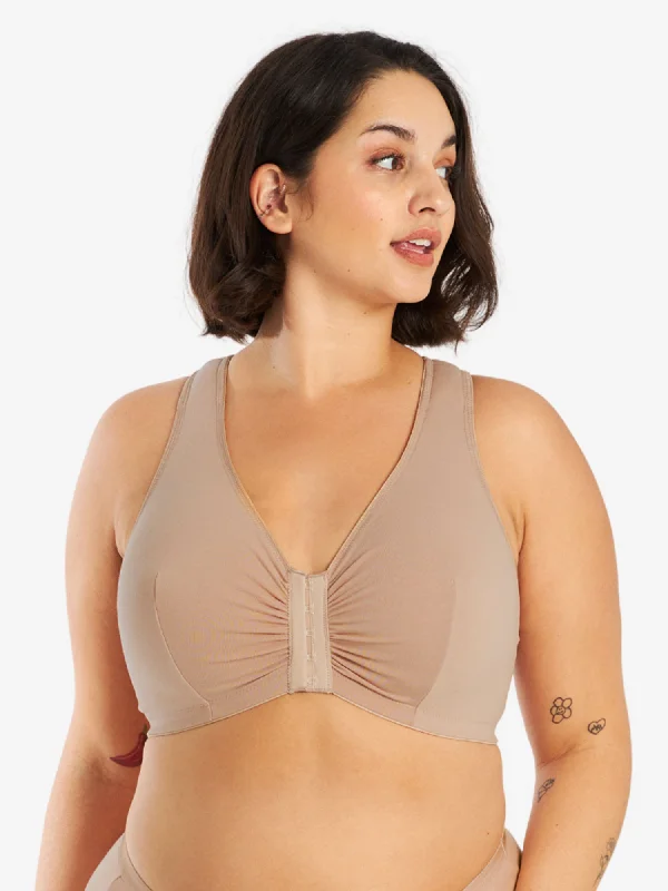 Low Prices The Indy - Cotton Front-Closure Lace Racerback Bra