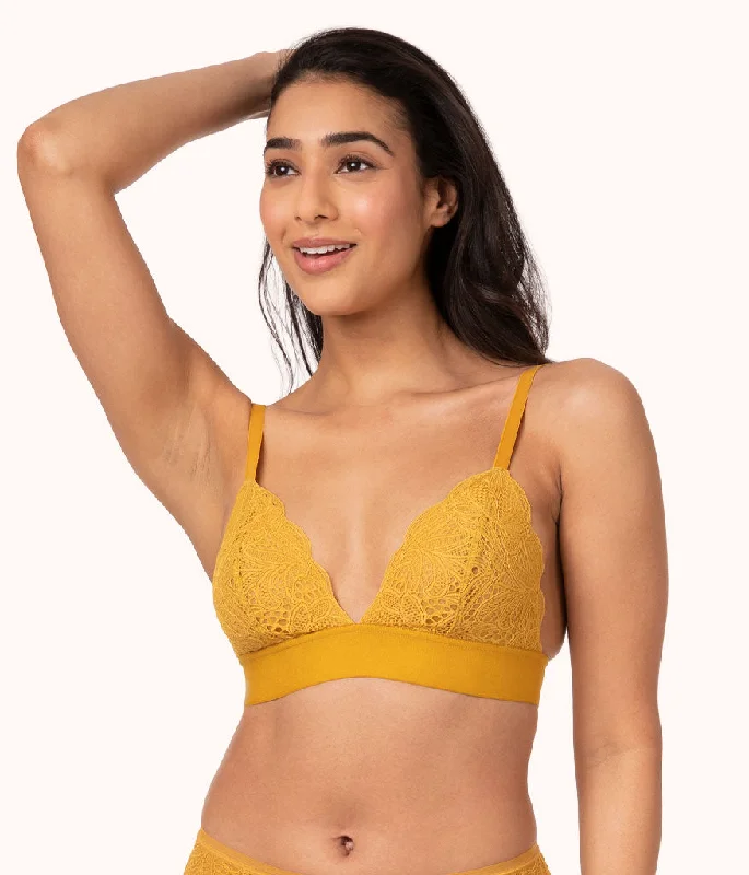 Bargain Alert The Long-Lined Lace Bralette: Turmeric