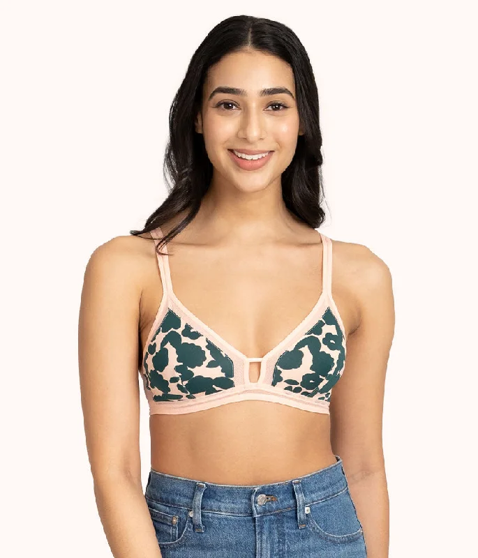 The Best Prices The Mesh Trim Bralette: Retro Blooms
