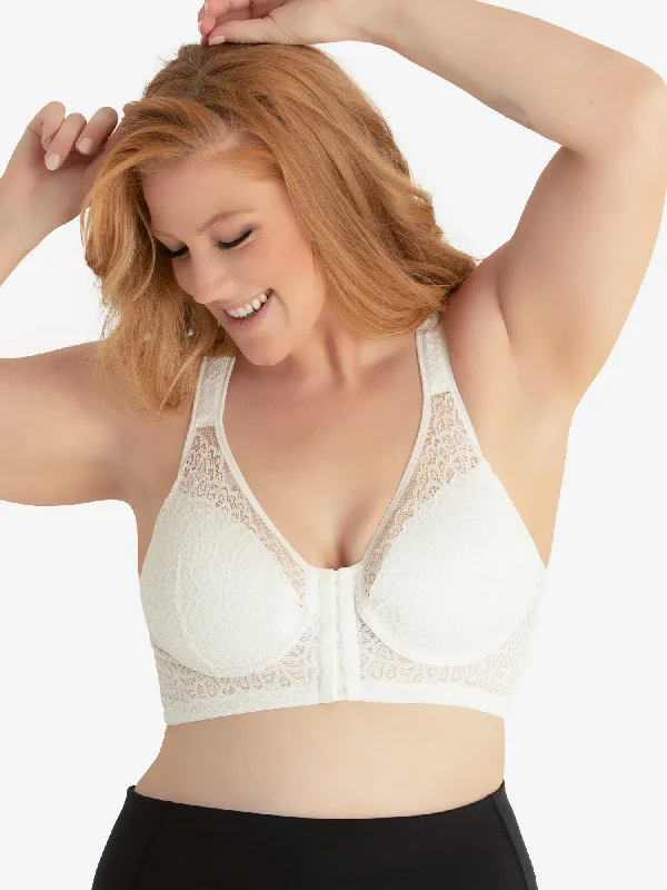 Weekend Savings Extravaganza The Nora - Shimmer Support Back Lace Front-Closure Bra