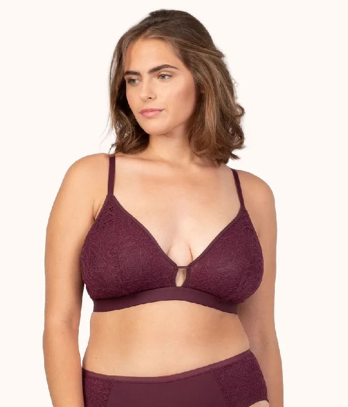 Crazy Savings The Palm Lace Busty Bralette: Plum