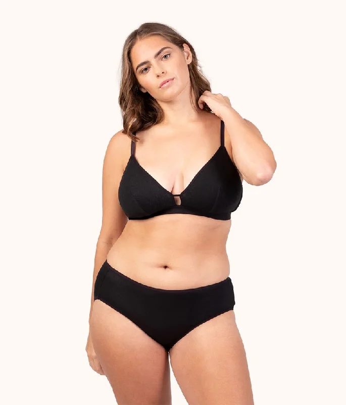 Weekend Discounts to Savor The Ribbed Busty Bralette: Jet Black