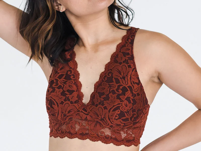 Fantastic Savings Vela Wireless Bra, Garnet